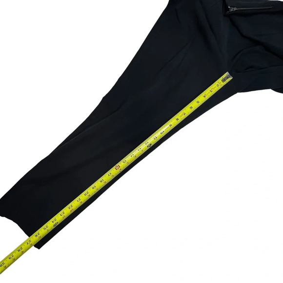 Eileen Fisher Black Cotton Slim Fit Ankle Pant with Ankle Zipper Size Medium - Picture 6 of 12